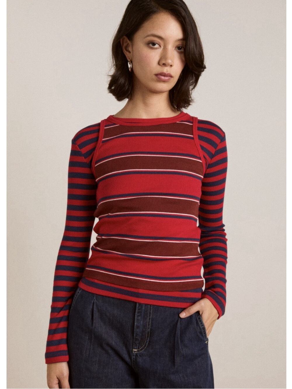 Damson Madder Manon Layered 2 in 1 Top Red Size US 4 NWT